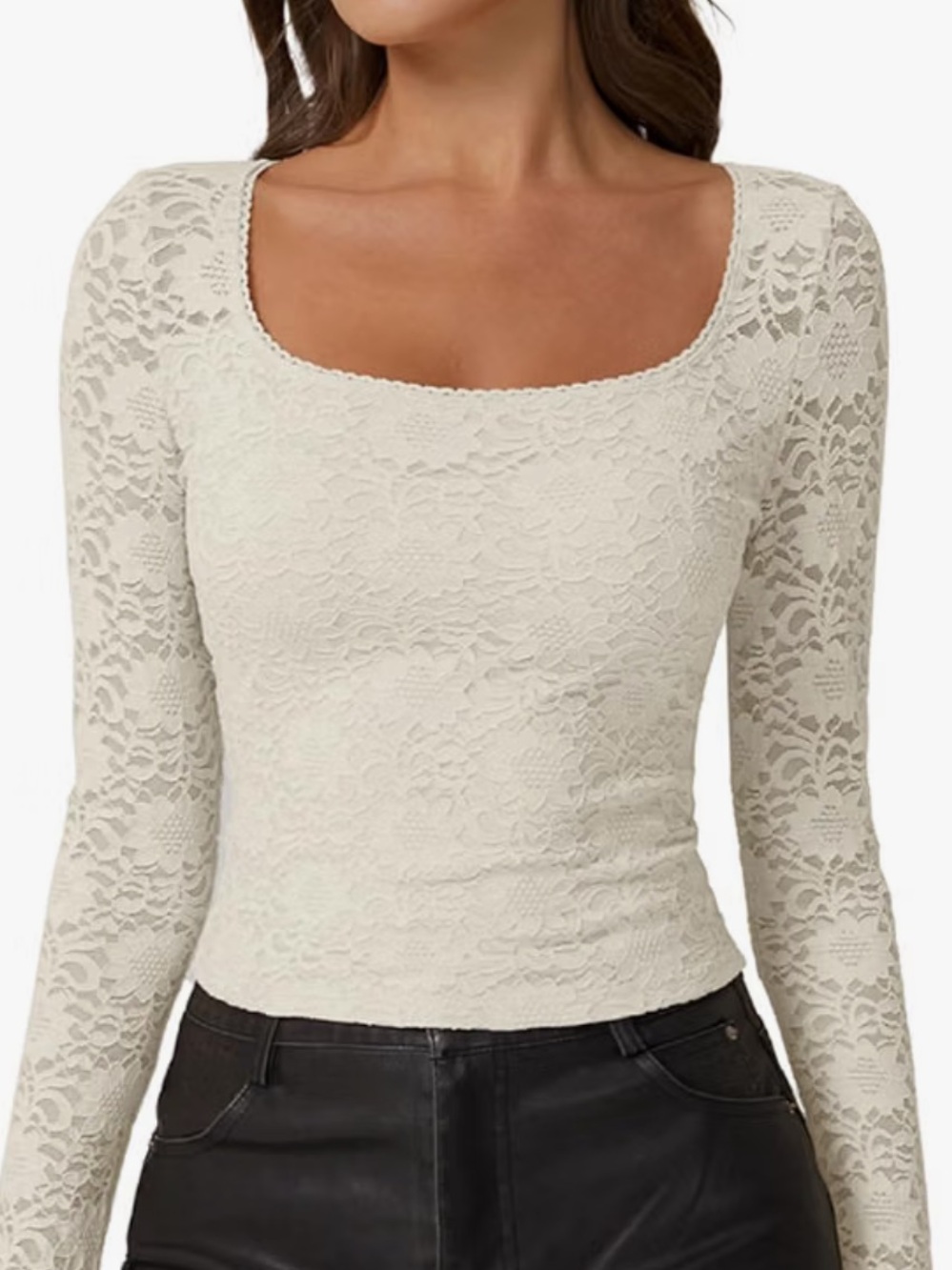 Sheer Cream Lace Top